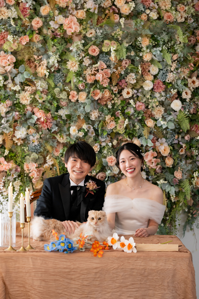 猫ちゃんとテーブルフォト