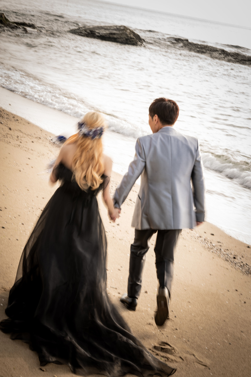 走る後ろ姿をブラして