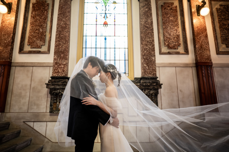 ベールに包まれて、ふわっとベールイン