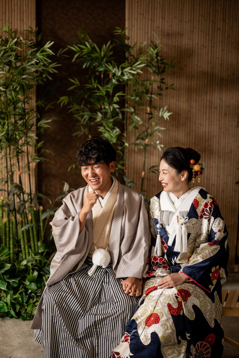 竹ブースへ移動、縁台に座って