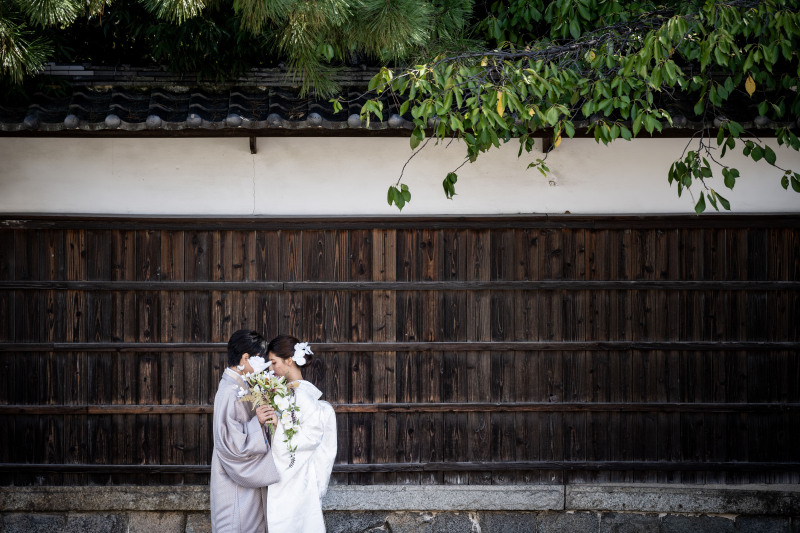徳川園外周の壁を活かして撮影!