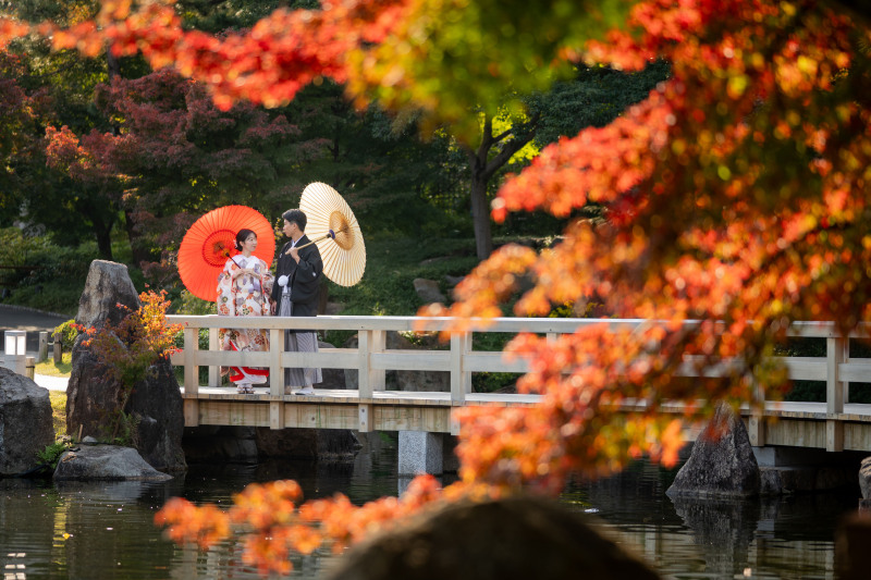【徳川園】紅葉と日本庭園で和装前撮り！