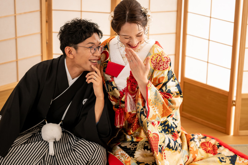 新郎様も和装にお着替え！お座りカット