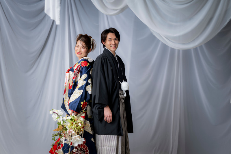 和装でカーテンドレープブース！