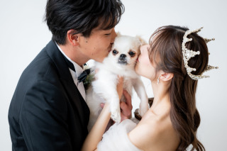 ワンちゃんと一緒にスタジオ撮影♪