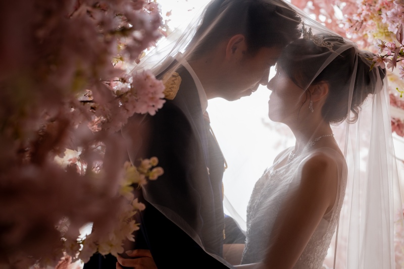 桜ブースでシルエットチックに