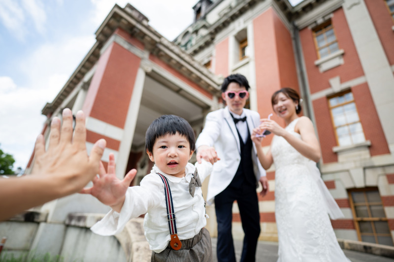 次男くんとタッチ(カメラマンが)!