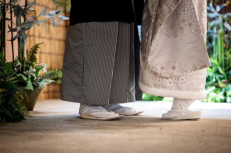 和装でお足元カット