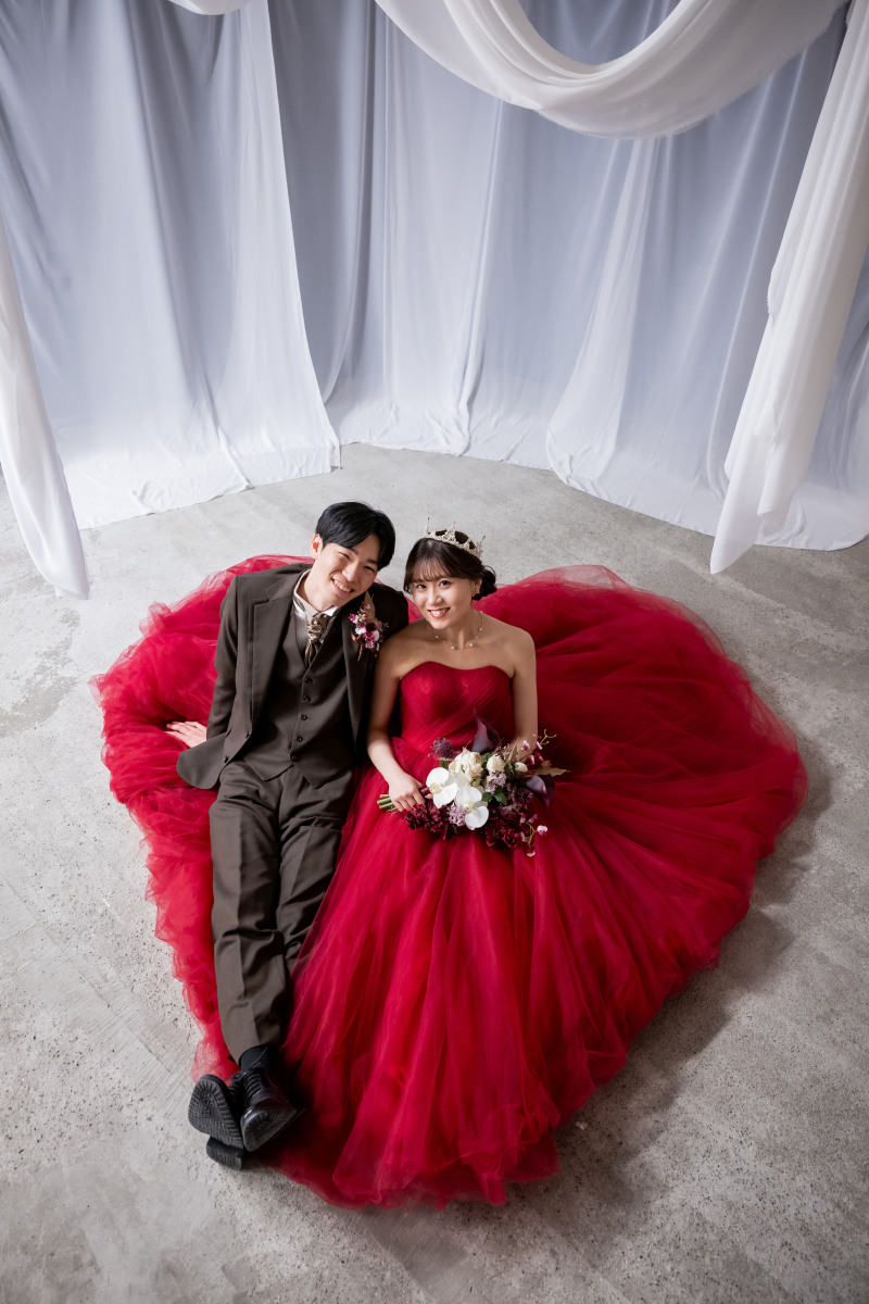 ドレスをハートの形に♡