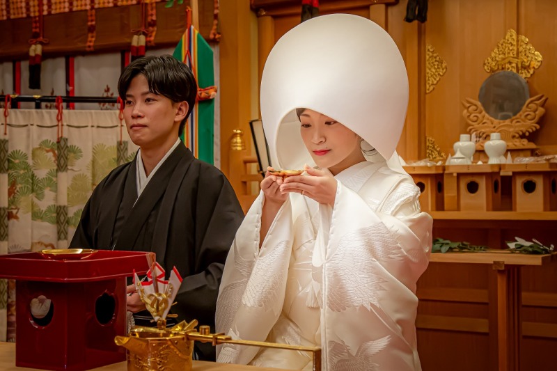 実際の神前式のような撮影ができます