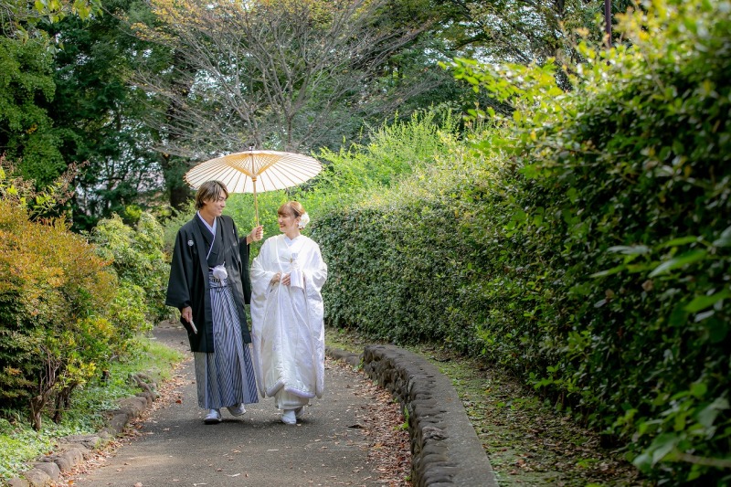 中庭に出てお散歩風景も撮影可能
