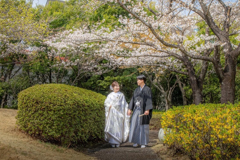 3月25日～4月10日春の【神殿＋中庭】和装撮影プラン【50,000円】ホテル館内＆中庭撮影付き《全データ80枚付》