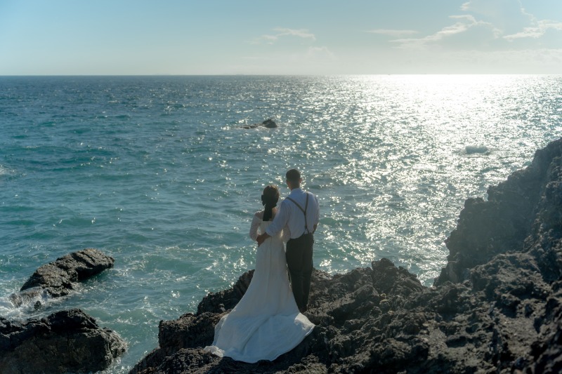 宮崎の鼻ならではの岩場でも