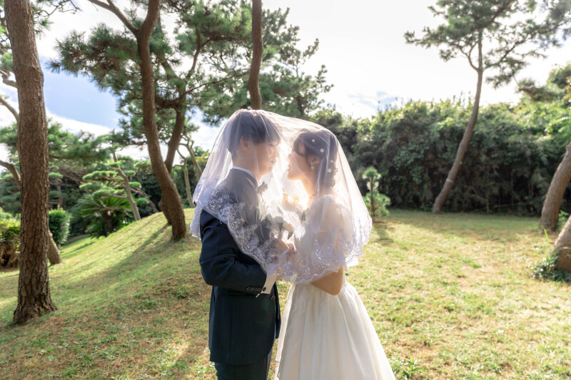 ベールを使って幻想的に♪