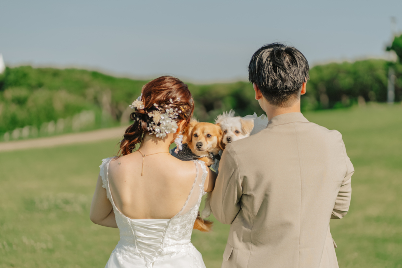 ワンちゃんもおめかし♪城ヶ島での前撮り撮影！