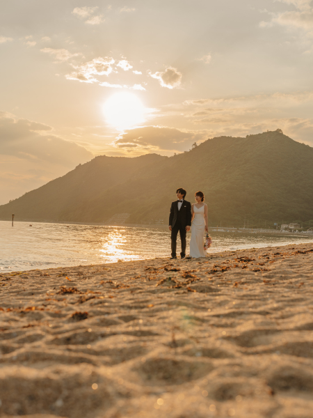 夕方からは砂浜での撮影