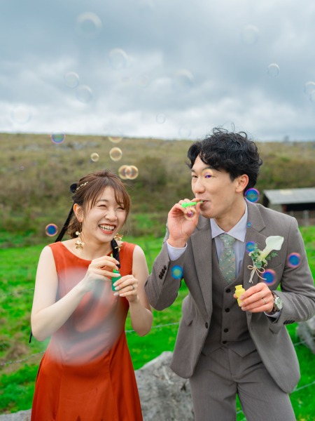 シャボン玉を使って