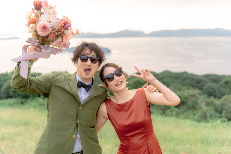 サングラスでにっこり