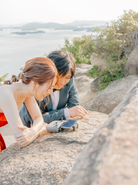 ドローン映像の確認中