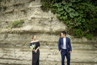 わんちゃんも一緒に家族で前撮り