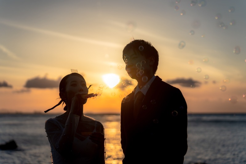 夕日が美しすぎる宮崎の鼻前撮り