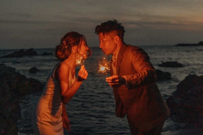 手持ち花火を使って♪