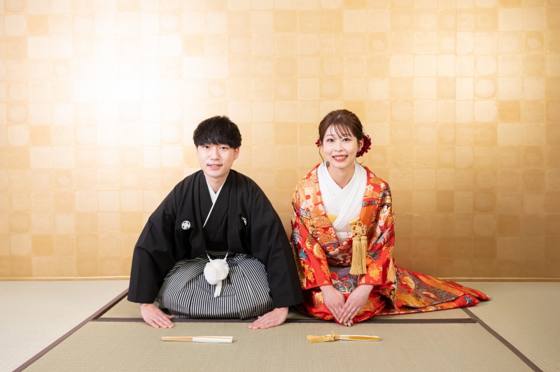 スタジオで和装2着着て撮影