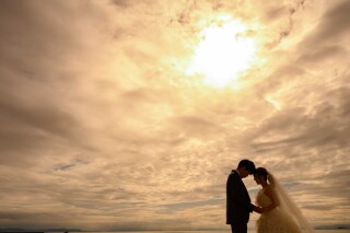 大阪城と海辺で叶えた和洋フォトウェディング
