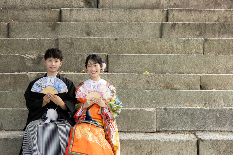 夫婦の扇子と一緒に