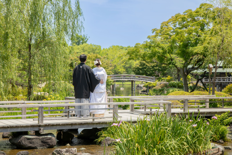 新緑に包まれた大仙公園フォトウエディング