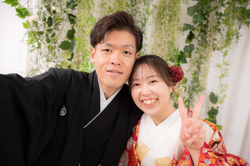 最後はセルフィー風にピース!