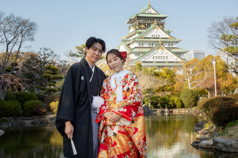 大阪城前ショット