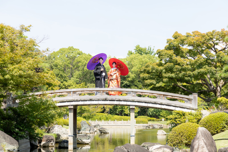 日本庭園の景色をたっぷり入れて