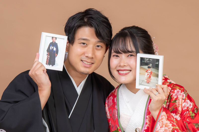 色打掛でスタジオ撮影