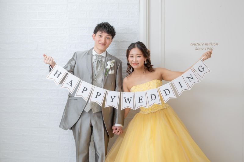 当店ご用意のガーランドを使った可愛いショット。