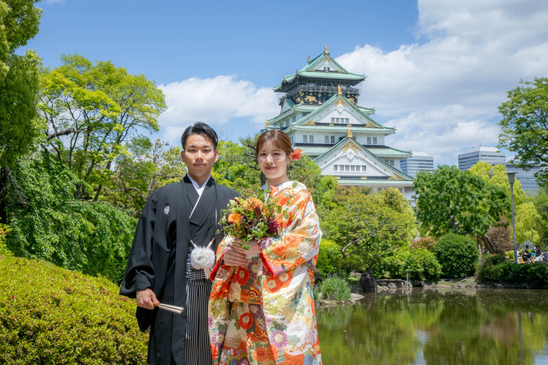 大阪城と和装撮影