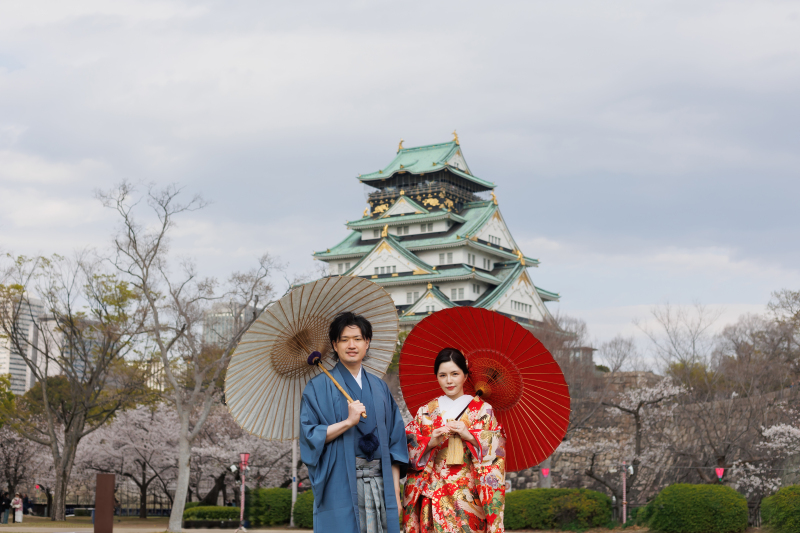 大阪城&times;番傘ショット