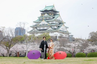 華雅苑 大阪店_PICKUP！大阪城の和装【桜】撮影