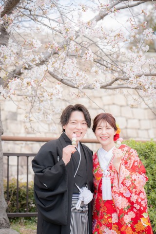 華雅苑 大阪店_PICKUP！大阪城の和装【桜】撮影