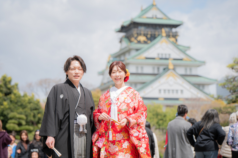 早割先着20組様12/1~1/31 で撮影 大阪城公園で撮影する和装壱点プラン衣裳1着(差額無し)・撮影データ100枚付