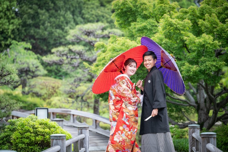 5月末まで期間限定　洋装神戸ハーバーランド&times;和装【大阪城or日本庭園】　100カット付き118,000円｜衣装差額なし