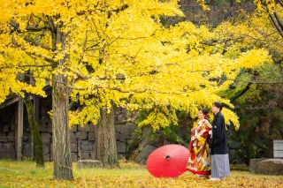 早割特典♪２０Pアルバム付き11/26～12/5（紅葉時期）で撮影★お好きな和装１着着て庭園で撮影　撮影データ付き