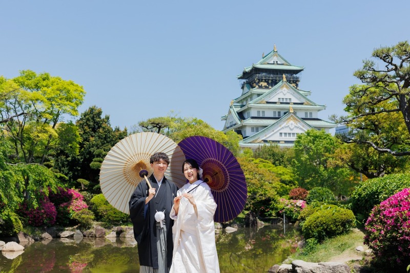 【新緑割り】先着20組様5月10日までの撮影　大阪城公園で撮影和装衣裳1着（差額無し）・撮影データ130枚付