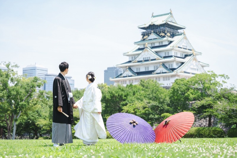 【直前割】3月25日までの撮影【新婦白無垢＆色打掛】　大阪城公園＆スタジオで撮影（差額無し）・撮影データ200枚付