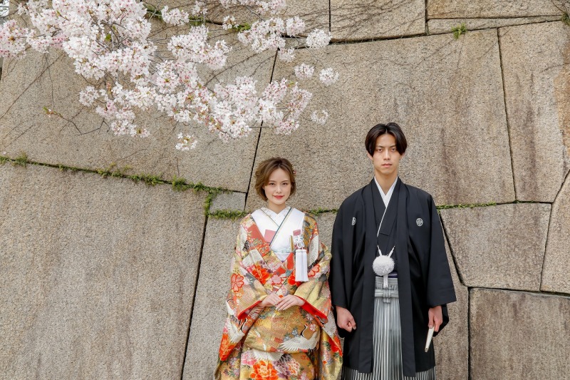 大阪城【桜撮影】3月25日～４月１０日までの撮影　大阪城公園で撮影和装衣裳1着（差額無し）・撮影データ130枚付
