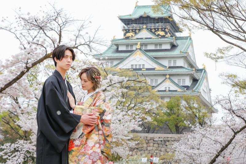 大阪城【桜撮影】3月25日～４月１０日までの撮影　大阪城公園で撮影和装衣裳1着（差額無し）・撮影データ130枚付