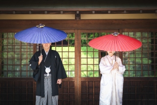 早割先着20組様10/1～11/25 で撮影　日本庭園で撮影する和装壱点プラン　衣裳1着（差額無し）・美容・撮影データ130枚付