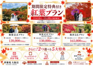 ≪紅葉キャンペーン≫1年で最も美しい季節でのロケ撮影に【選べる特典2つプレゼント!!】