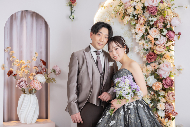 お花に囲まれて…