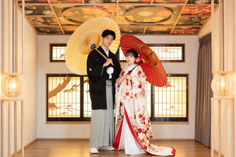 和傘を使ったショット